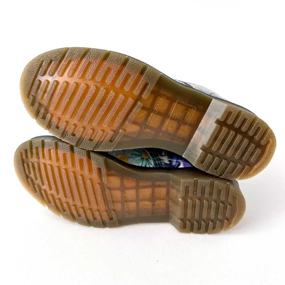 DR. MARTENS | Pascal Paint Slick Backhand Purple White Floral Drip Boots US 7 - Picture 11 of 13